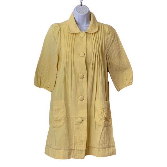Love Stitch Dresses & Skirts - Love Stitch Shirt Dress 1/2 Sleeve Yellow Patch Pockets ButtonUp